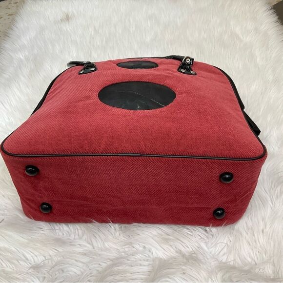 New!!! GMS PET SUPPLIES red / burgundy corduroy dog/ cat bag carrier - Picture 5 of 15